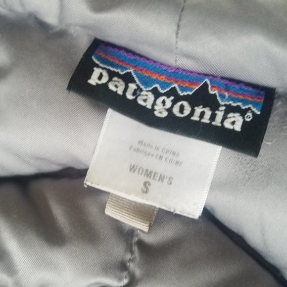 Patagonia Full Length Down Long Parka Jacket Small Winter Puffer Coat Silver Ski - Picture 5 of 6